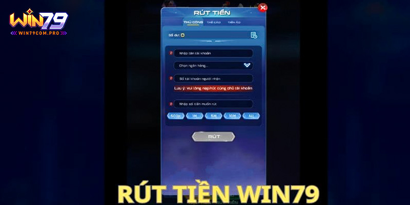 Hướng Dẫn Rút Tiền Win79 - Nhanh Chóng, An Toàn, Bảo Mật 4 Ghi nhớ quan trọng khi bạn mới rút tiền Win79 online